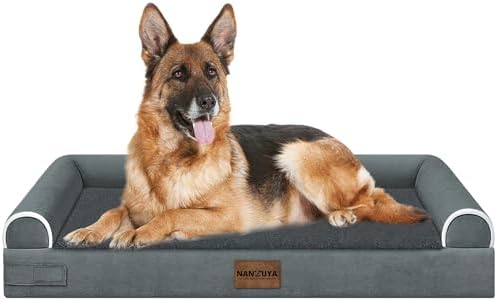 NANUYA Orthopedic Dog Bed for Jumbo Dogs, 48 x 33 Inch, Dark Grey by Nanuya