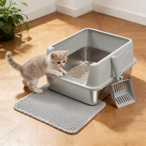 Stainless Steel Litter Box for Kitten, Metal Litter Box - Image 4