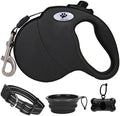 16 ft Retractable Dog Leash for Large Dogs up to 110 lbs, Tangle-Free Nylon Tape by CROWN+PAWS