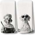 Dog Kitchen Towels Decor Set of 2 by BCUANGD