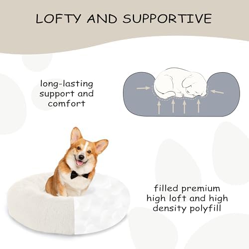 Bunlitent 39 inch Calming Dog Bed, Donut Dog Bed - Image 3