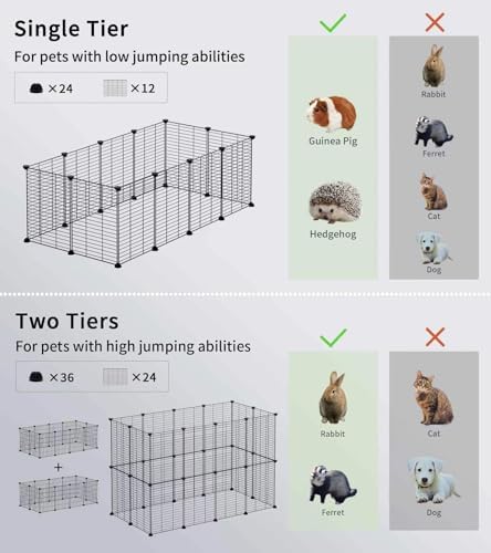 LURIVA Small Animal Playpen, Guinea Pig Cages, Pet Playpen, Rabbit Cage - Image 4