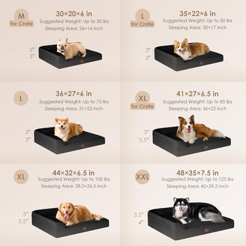 EHEYCIGA Memory Foam Dog Bed Large Size Dogs, Orthopedic Dog Bed Large - Image 2