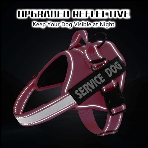 MUMUPET Service Dog Harness, No Pull & Reflective Pet Vest, Hot Pink - Image 5