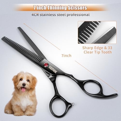 7.0in Titanium Dog Grooming Scissors Set - Image 3