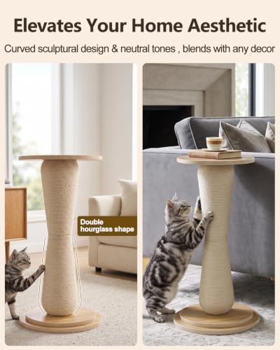 Odoland Cat Scratching Post for Indoor Cats, Large Sturdy Cat Scratcher - Image 5