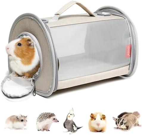 Guinea Pig Carrier Travel Small Animal Carrier Bag Lizard Bird Rabbit Carrier by ioviewforpet