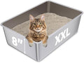 Stainless Steel Litter Box XXL, Metal Litter Boxes 8 inch Deep by Futam