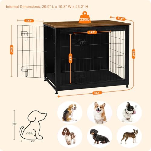 DWANTON 32.5" Dog Crate Furniture - Image 3