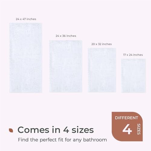 FRESHMINT Chenille Bathroom Rugs Mat 32”x20”, Non-Slip Bath Mat - Image 6