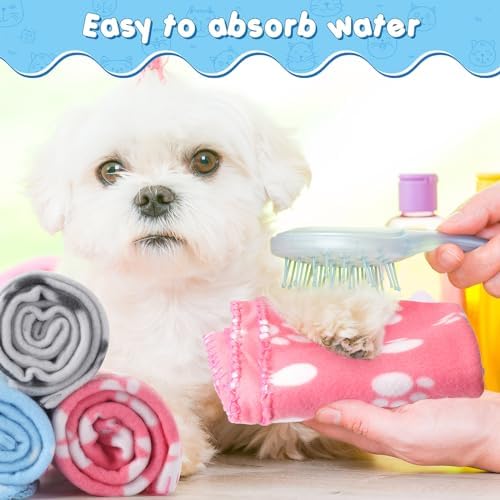 Eccliy 20 Pcs Puppy Blanket Fleece Pet Dog Throw, 39 x 28 Inch - Image 6