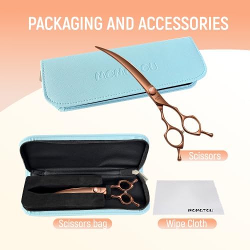 45° Super Curved Dog Grooming Scissors 7.5'' Matte Bronze - Image 7