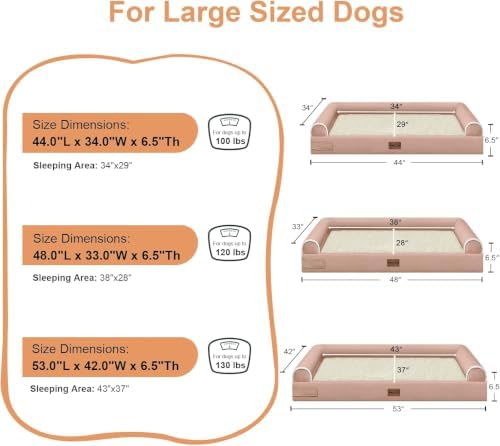 NANUYA Orthopedic Dog Bed for Jumbo Dogs, 48 x 33 Inch - Image 6