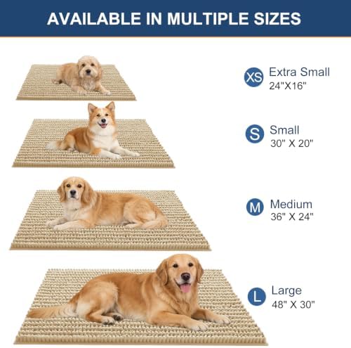 OLANLY Dog Door Mat for Muddy Paws 44x32, Ultra-Absorbent Chenille Mud Mat - Image 2