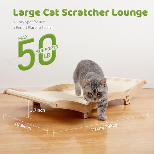 28-Inch Cat Scratching Bed, Natural Sisal Scratching Pad - Image 3