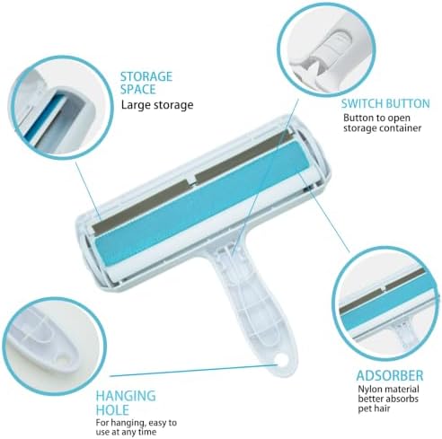 Roller Pet Hair Removal Tool, Detachable Handle Reusable Lint Remover - Image 3