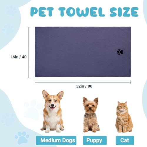 2PCS Dog Bath Supplies, Dog Bath Gloves | Dog Towels 32'' X 16'', Super - Image 7