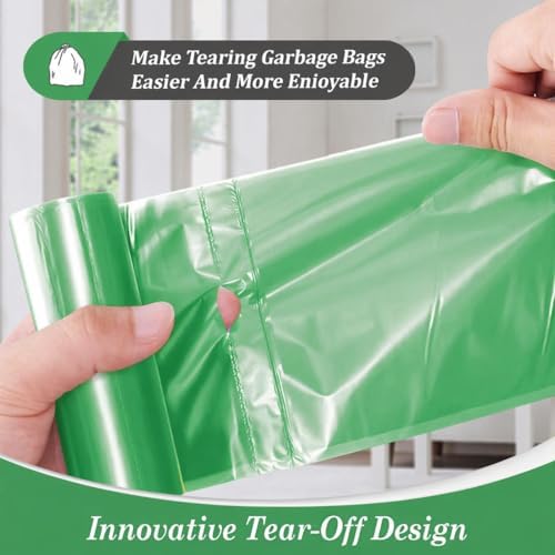 Teivio Small Green Trash Bags 4 Gallon 160 Count Kitchen Garbage Bags - Image 3
