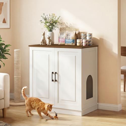 MAHANCRIS Large Cat Litter Box Enclosure, Tall Hidden Litter Box Furniture - Image 4