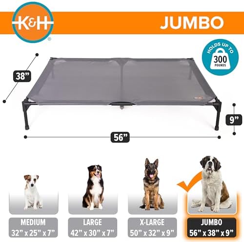 K&H Outdoor Elevated Dog Bed, Cooling Raised Dog Bed, Jumbo 56x38in - Image 4