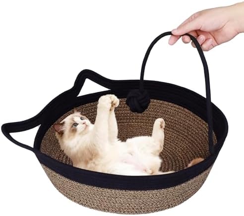 Cat Bed, Cotton Rope Instinct Basket by WEAVELYRICS