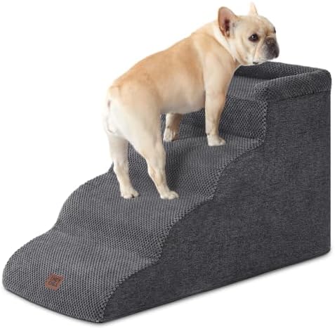 EHEYCIGA 4-Step Curved Dog Stairs by EHEYCIGA