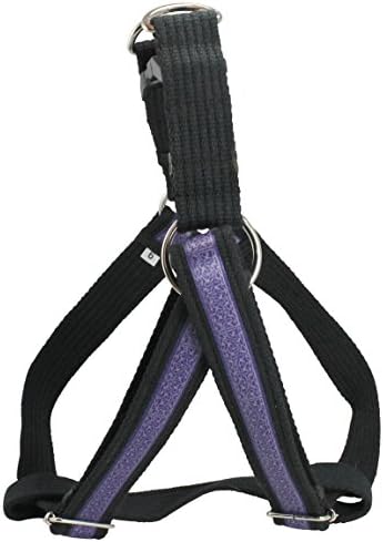 Cotton Web Adjustable Dog Step-in Harness 4 Sizes Violet Patterns - Image 3