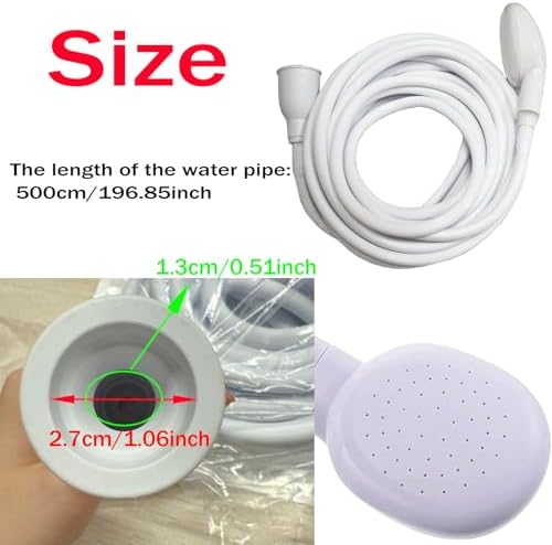 5m/16.4ft Portable Sink Spray Rubber Hose Shampoo Sprayer Handheld Faucet Shower - Image 3