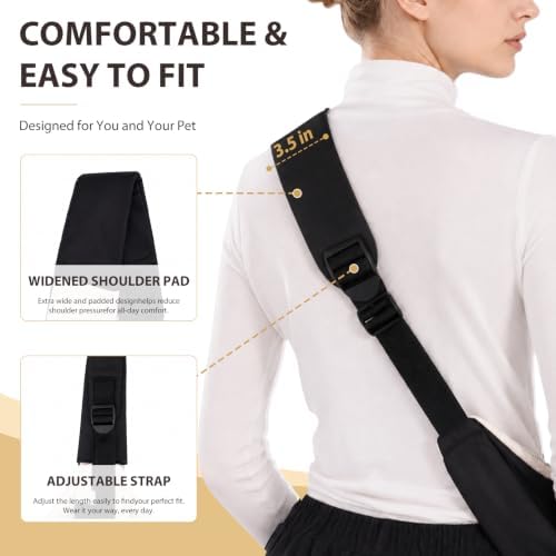 Dog Sling Carrier for Small Dogs and Cats Up to 15 lbs, Hands Free Pet Carrier - Image 6