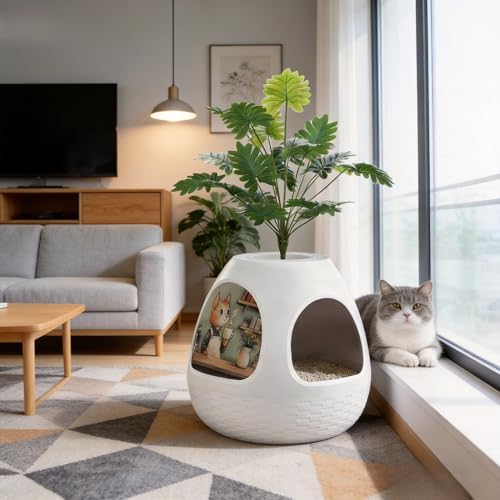 Eggloa6 Plant Litter Box, Hidden Cat Litter Box by COZIWOW