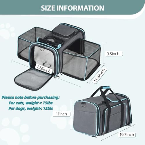 Pesen Expandable Dog and Cat Carrier, Airline Approved, Soft-Sided - Image 4