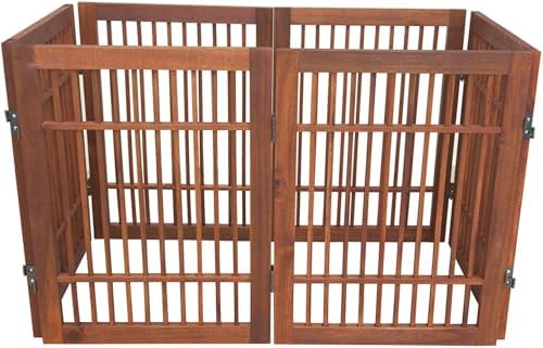 Urnporium Freestanding Wooden Dog Gate Foldable Indoor Pet Gate No Drill - Image 6