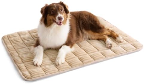 Bedsure ComfyFleece® Washable Dog Crate Pad, Soft Thin Large Pet Mat by BEDSURE