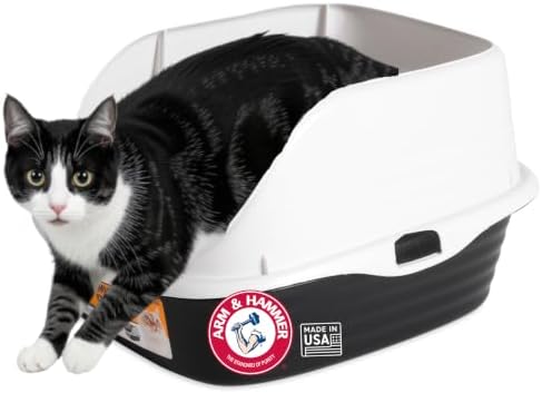 Arm & Hammer Rimmed Open Cat Litter Box, Wave by ARMHAMMER