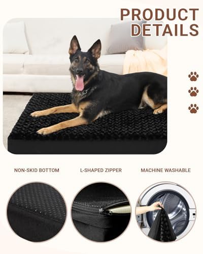 KSIIA Washable Dog Bed for Crate Waterproof for Large Dogs, 47x29 in - Image 5