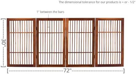 Urnporium Pet Dog Gate Freestanding, Strong Durable Folding Wooden Fence - Image 4