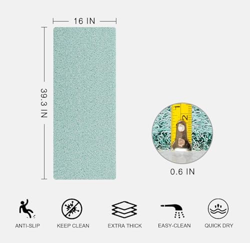 0.6" Extra Thick Non Slip Shower Mat, PVC Loofah Shower Mat - Image 2