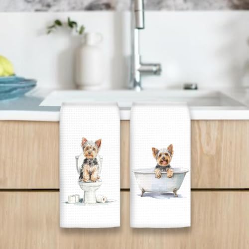 Funny Yorkshire Terrier Dog Hand Towels Set of 2, Gifts - Image 6