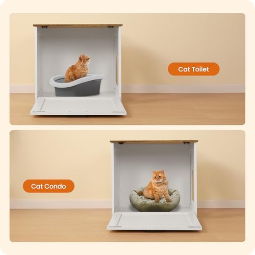 Dwanton Cat Litter Box Enclosure, Hidden Litter Box Furniture, 23.6 Inches - Image 7