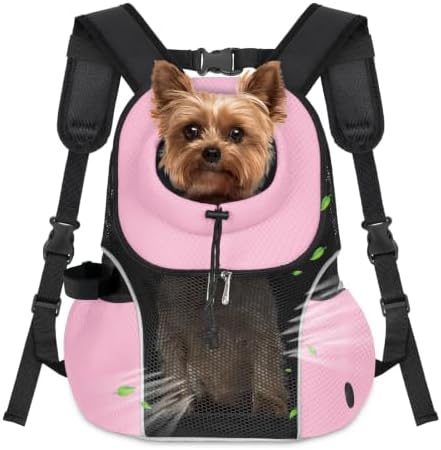 WOYYHO Pet Dog Carrier Backpack, Ventilated Mesh Small Dog Front Backpack by WOYYHO
