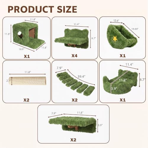 13-in-1 Cat Wall Shelves, Moon & Bridge Cat Wall Furniture - Image 2