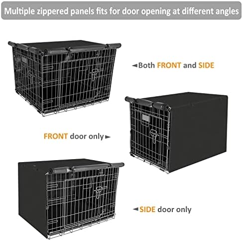 X-ZONE PET Dog Crate Cover Waterproof Kennel Cover, 48 in Black - Image 4