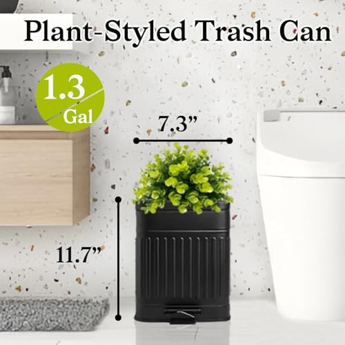 Small Trash Can with Lid, Plant-Styled Outdoor Dog Poop Trash Can Outside - Image 3