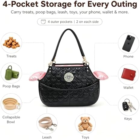 Dog Purse Carrier for Small Dogs up to 15 lbs, Puppy Tote Bag - Image 4