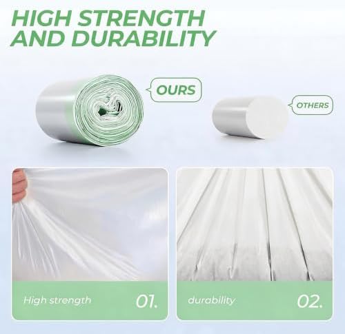 Litter Box Liners Drawstring Waste Bag 6 Rolls Heavy Duty Trash Bags - Image 5