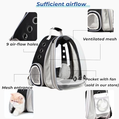 Lollimeow Expandable Bubble Cat Carrier Backpack, Supports up to 16 lbs - Image 2
