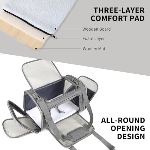 Cat Carrier, Soft-Sided Airline Approved Pet Carrier Case - Image 2