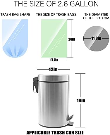 Teivio Small Colorful Clear Trash Bags 2.6 Gallon 330 Count Unscented - Image 2