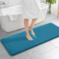 OLANLY Memory Foam Bathroom Runner Rugs 59x20, Long Bath Mats, Peacock Blue by OLANLY