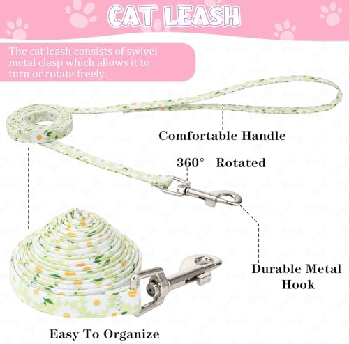 2 Pack Floral Cat Harness and Leash Escape Proof Adjustable Kitten Harness - Image 4